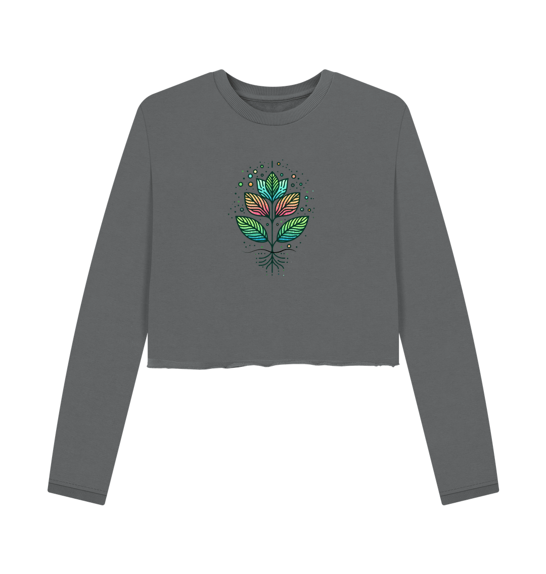 Slate Grey Printed Boxy Jumpers