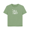 Waves and Wings Women's Relaxed Fit Organic T-shirts - Sage