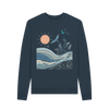 Birds Women's Crewneck Organic Jumper - Navy Blue