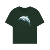 Geo Dolphin Women's Oversized Organic T-Shirt - Evergreen