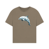 Geo Dolphin Women's Oversized Organic T-Shirt - Willow