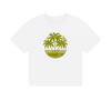 Tropical Sunset Women's Boxy Fit Organic T-Shirts - White