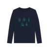 Whisper of Leaves Women's Long Sleeve Organic T-Shirt - Navy Blue