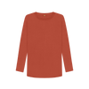 Women's Long Sleeve Organic T-Shirts - Rust