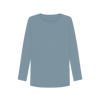 Women's Long Sleeve Organic T-Shirts - Stone Blue