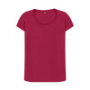 Women's Scoop Neck Organic T-Shirts - Cherry