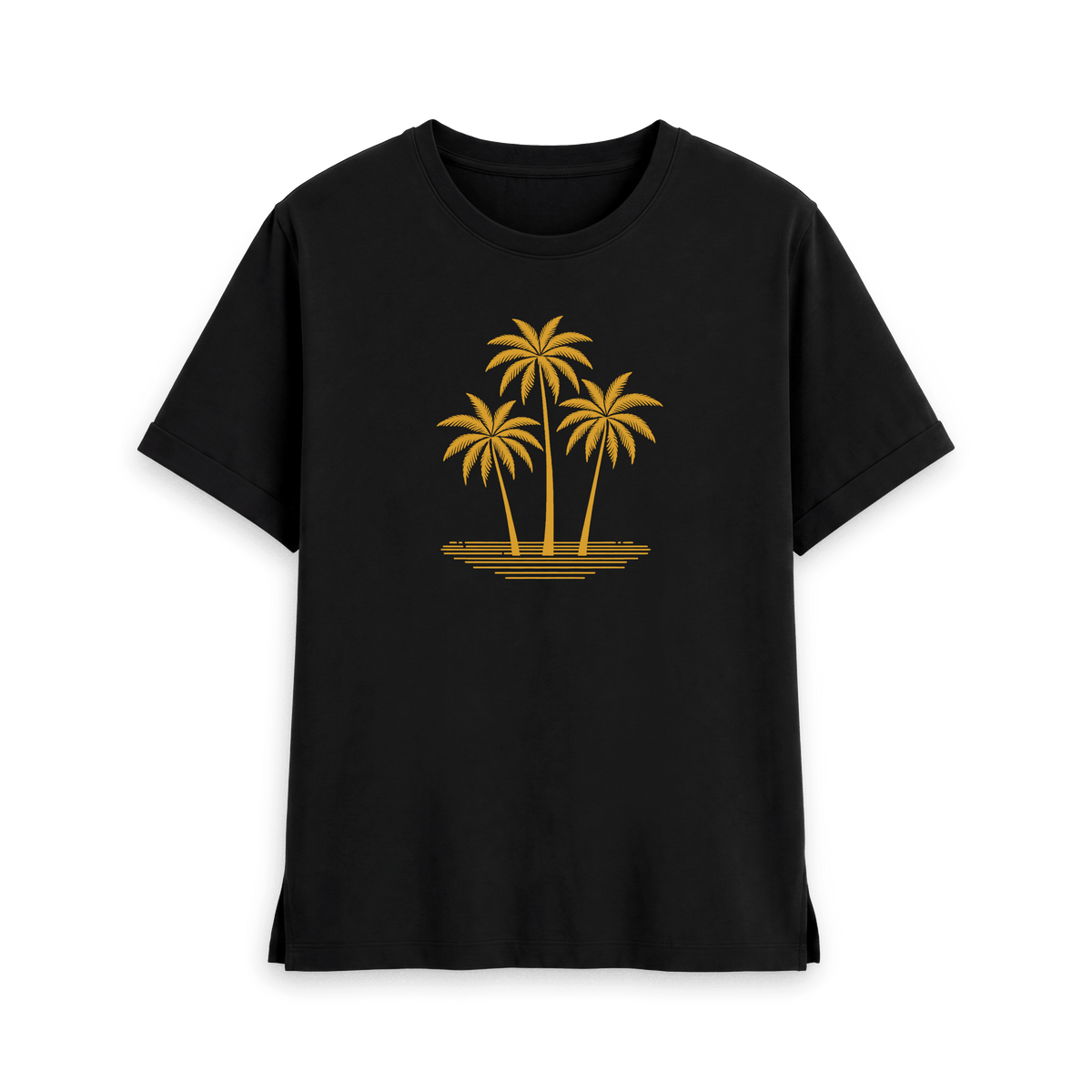 Black Printed T-shirt Front