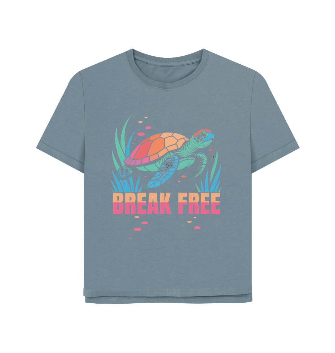 Stone Blue Printed T-shirt