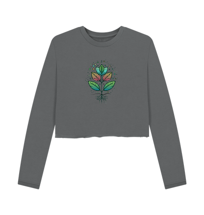 Slate Grey Printed Boxy Jumpers