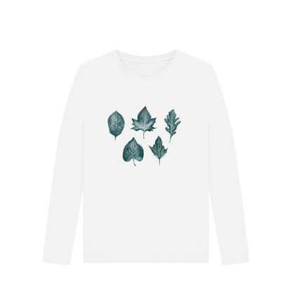 White Printed Long Sleeve T Shirt