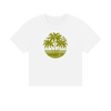 Tropical Sunset Women's Boxy Fit Organic T-Shirts - White