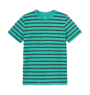 Seagrass Green Stripes Printed T-shirt