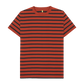 Rust & Navy Stripe Printed Premium T-Shirt