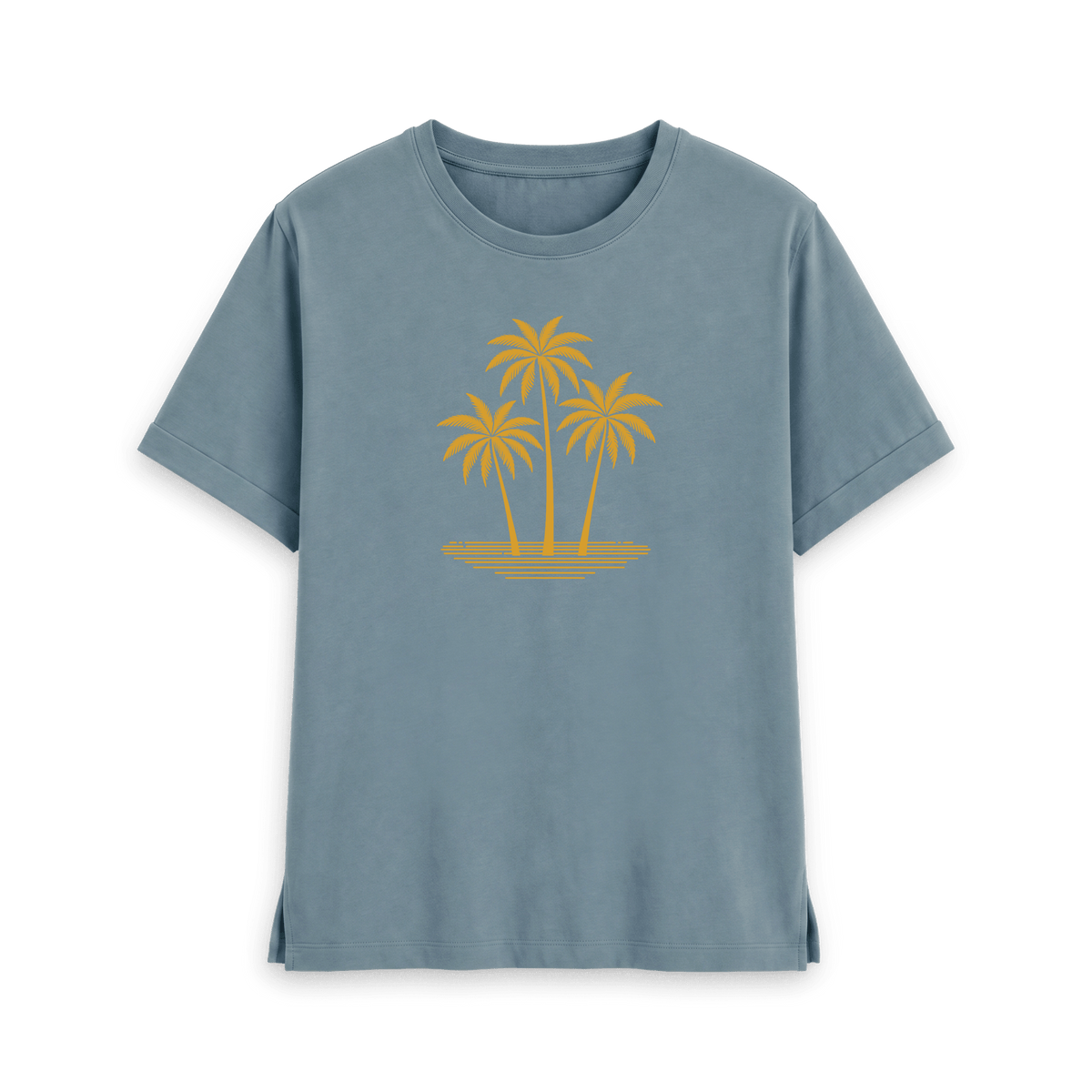 Stone Blue Printed T-shirt Front