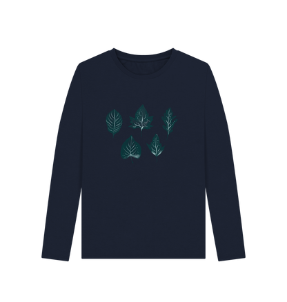 Navy Blue Printed Long Sleeve T Shirt