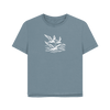 Waves and Wings Women's Relaxed Fit Organic T-shirts - Stone Blue