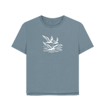 Stone Blue Waves and Wings Women's Relaxed Fit Organic T-shirts