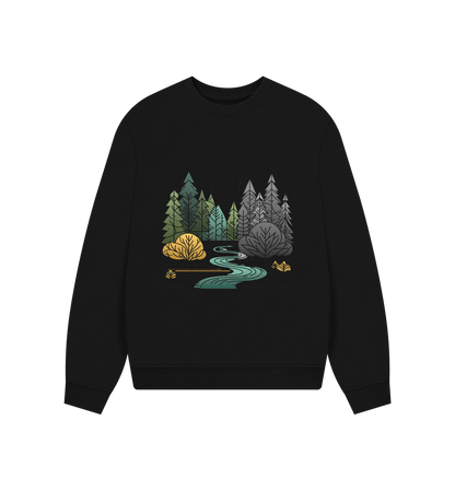 Black New Season Women's Oversized Fit Organic Jumpers