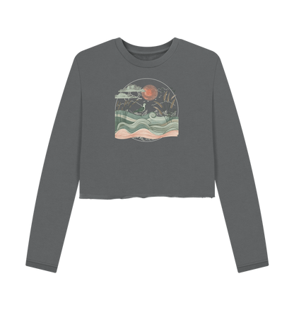 Slate Grey Printed Boxy Jumpers