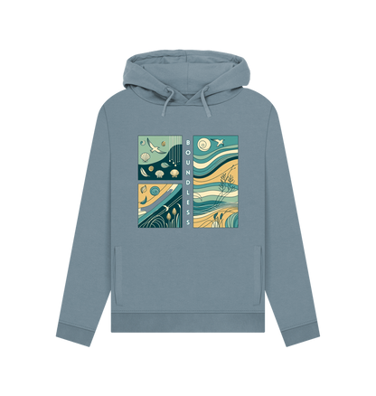 Stone Blue Printed Hoody
