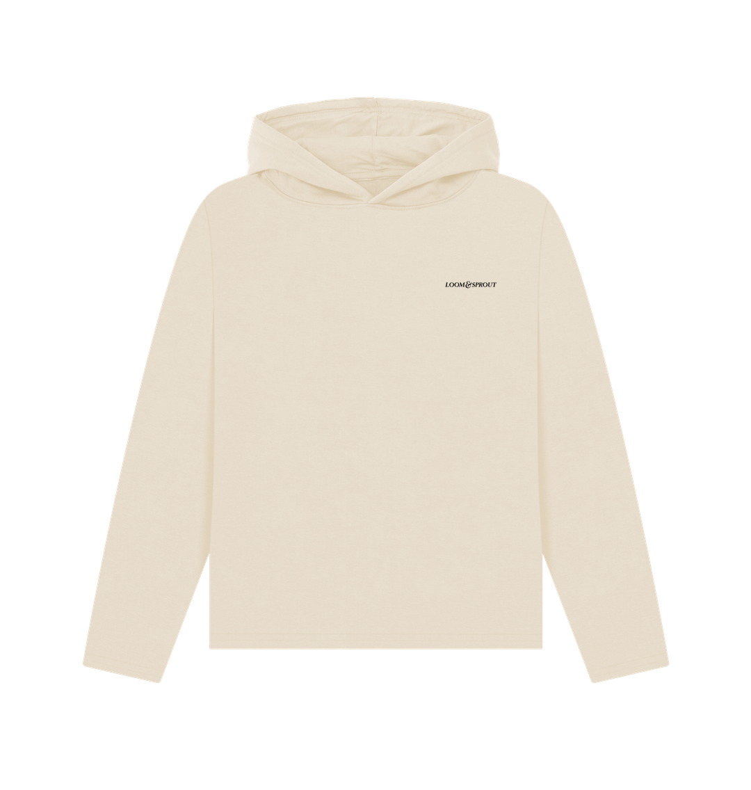 Oat printed hoody "stronger than ever," showcasing a comfortable and stylish design.