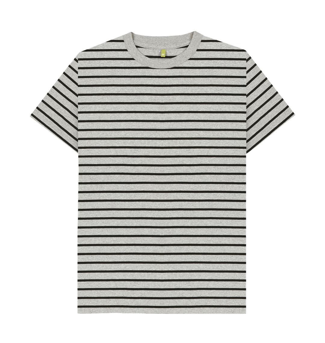 Grey & Black Stripe Printed Premium T-Shirt