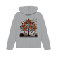 Athletic grey hoodie printed hoody featuring an autumn tree design