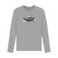 Athletic Grey Printed Long Sleeve T-Shirt Showcasing a Boat Print