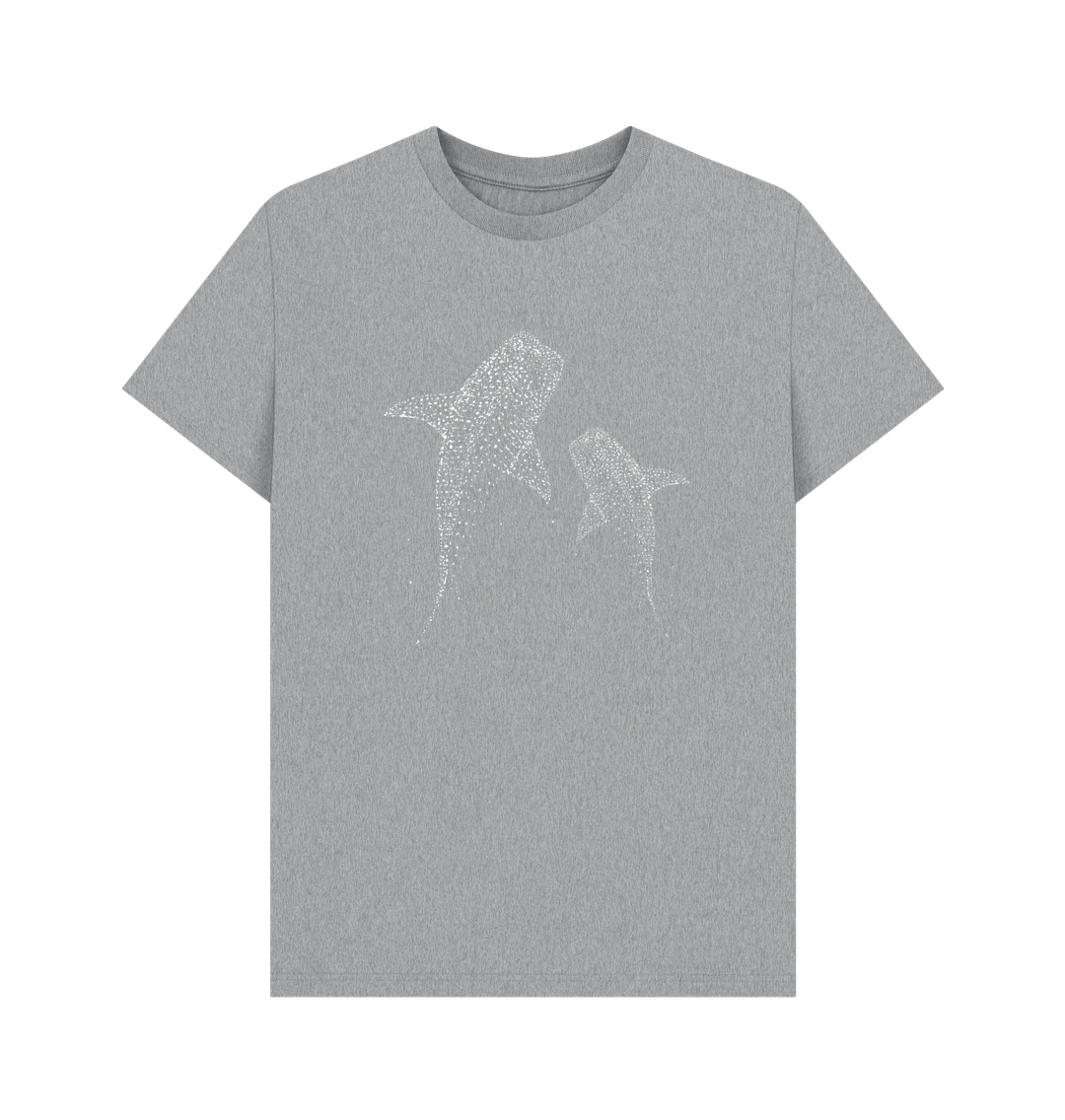 Athletic Grey Printed T-shirt With Two Shark Designs