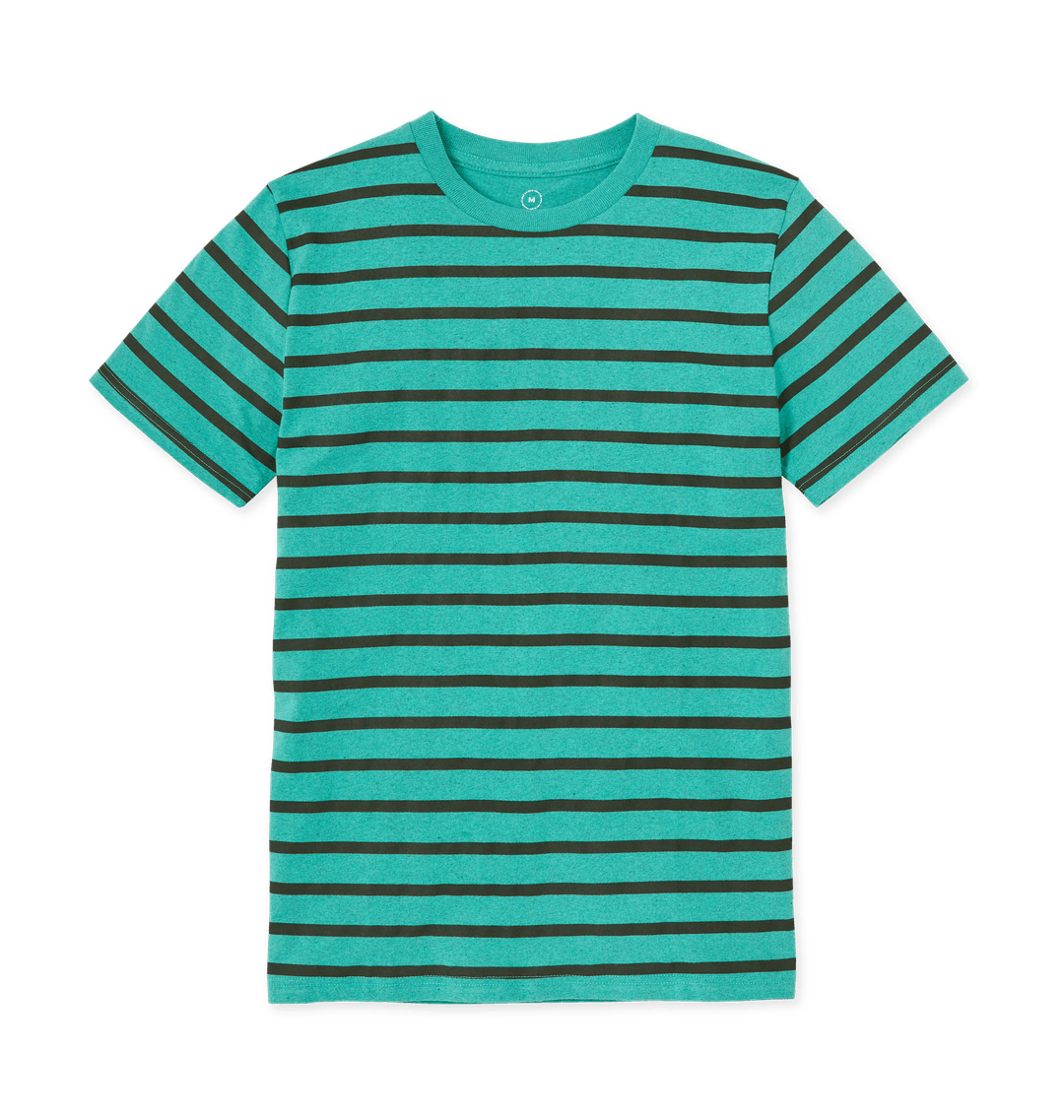 Seagrass Green Stripes Printed T-shirt