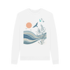 Birds Women's Crewneck Organic Jumper - White