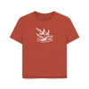 Waves and Wings Women's Relaxed Fit Organic T-shirts - Rust