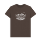 Chocolate Printed T-shirt Featuring a Scenic Mountain Design.