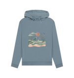 Stone Blue Sun and Birds Women's Pullover Organic Hoodies