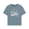 Dancing Fields Women's Oversized Organic T-Shirt - Stone Blue