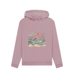 Mauve Sun and Birds Women's Pullover Organic Hoodies