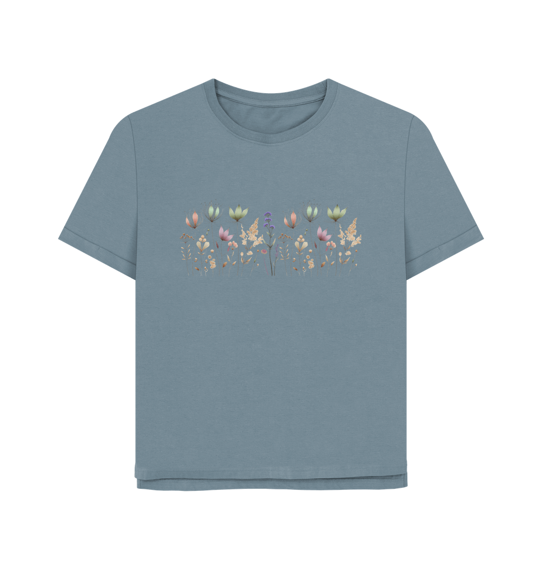 Stone Blue Printed T-shirt