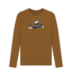 Brown Printed Long Sleeve T Shirt