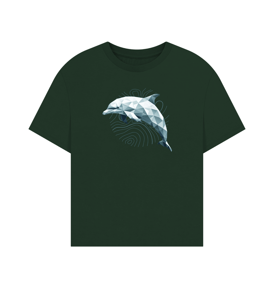 Geo Dolphin Women's Oversized Organic T-Shirt - Loom & Sprout
