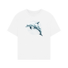 Geo Dolphin Women's Oversized Organic T-Shirt - White