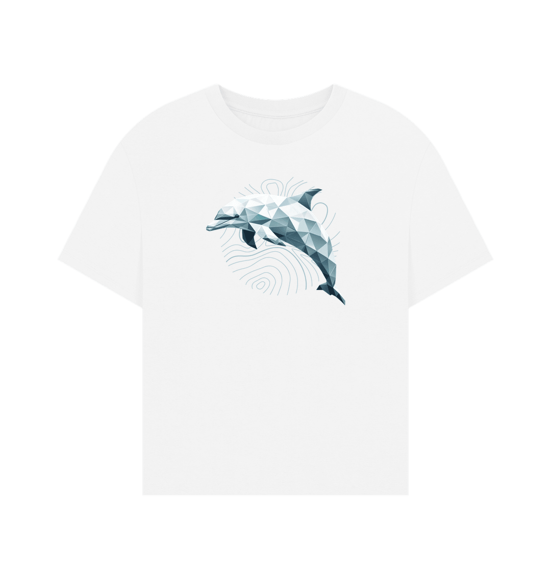 Geo Dolphin Women's Oversized Organic T-Shirt - Loom & Sprout