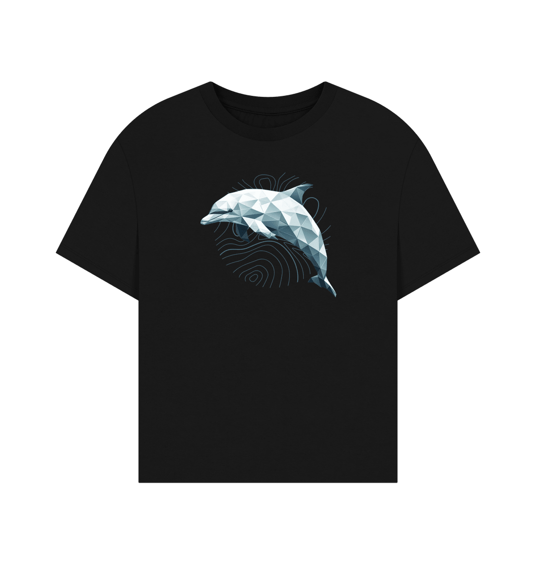 Geo Dolphin Women's Oversized Organic T-Shirt - Loom & Sprout