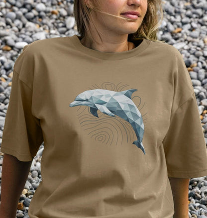 Geo Dolphin Women's Oversized Organic T-Shirt - Loom & Sprout