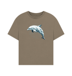 Geo Dolphin Women's Oversized Organic T-Shirt - Loom & Sprout