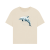 Geo Dolphin Women's Oversized Organic T-Shirt - Oat