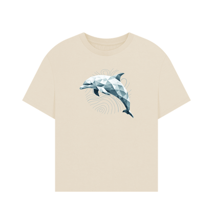 Geo Dolphin Women's Oversized Organic T-Shirt - Loom & Sprout