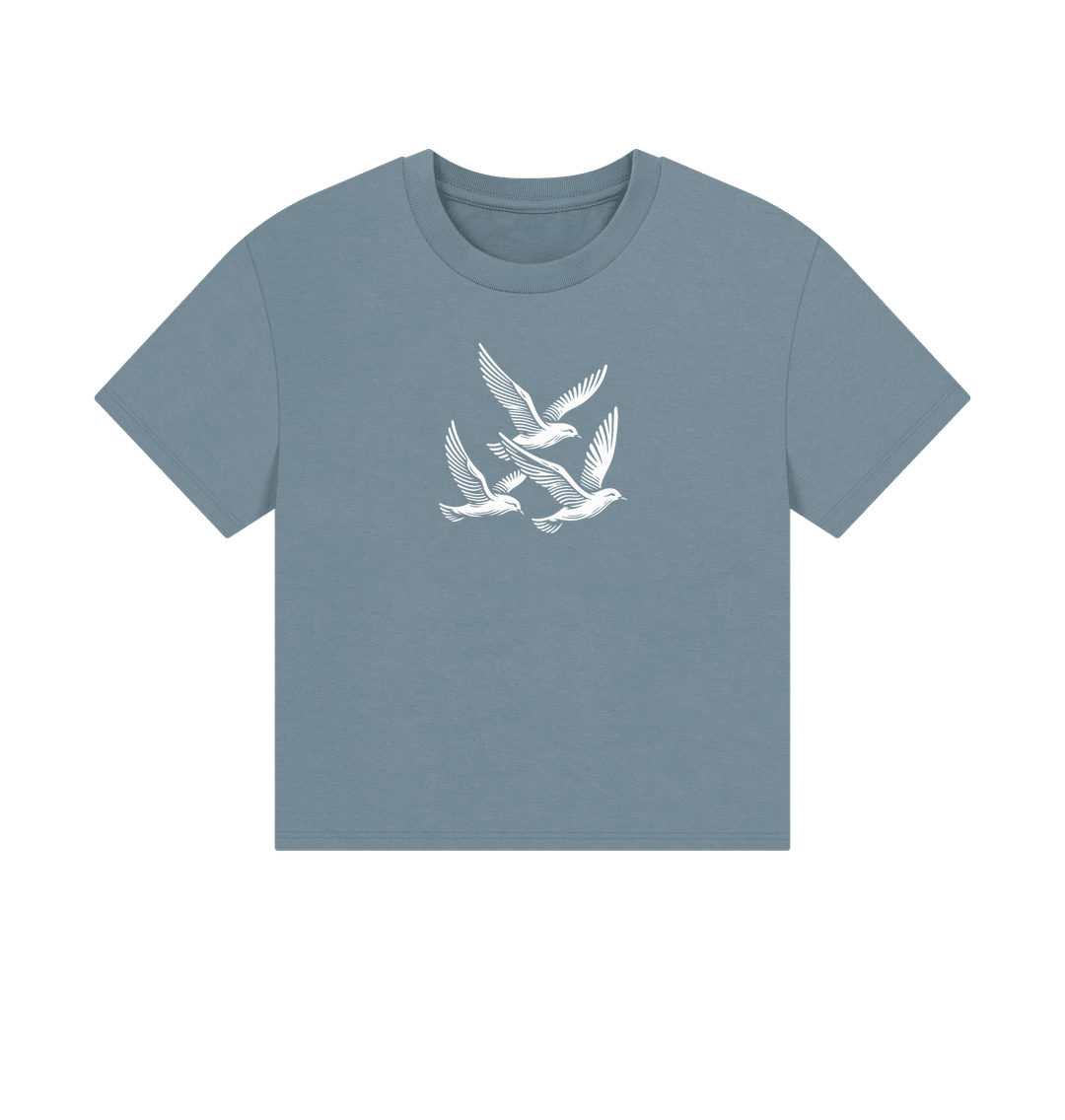 Gliding Gulls Women's Boxy Fit Organic T-Shirt - Loom & Sprout