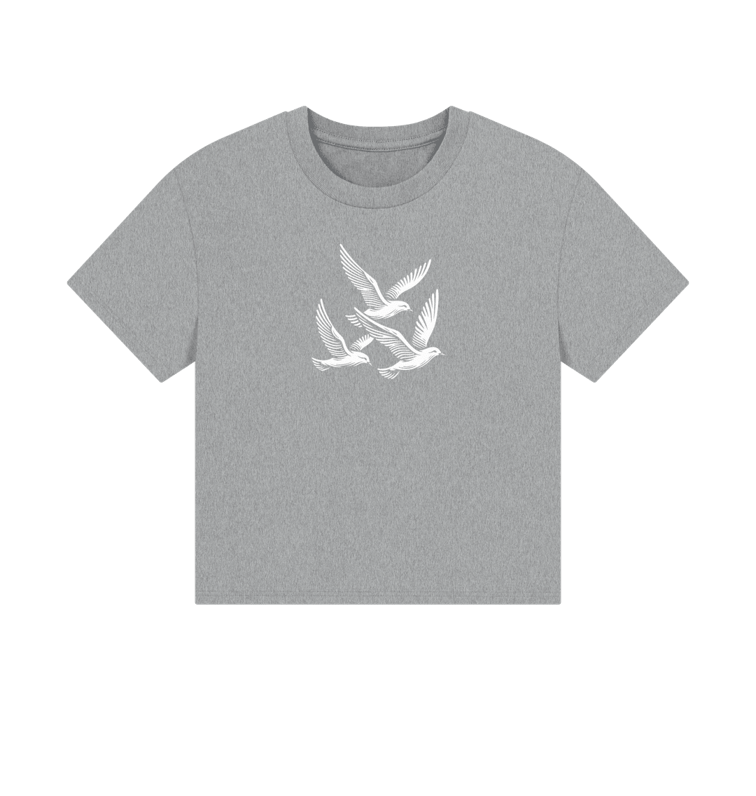 Gliding Gulls Women's Boxy Fit Organic T-Shirt - Loom & Sprout