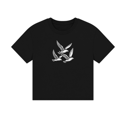 Gliding Gulls Women's Boxy Fit Organic T-Shirt - Loom & Sprout