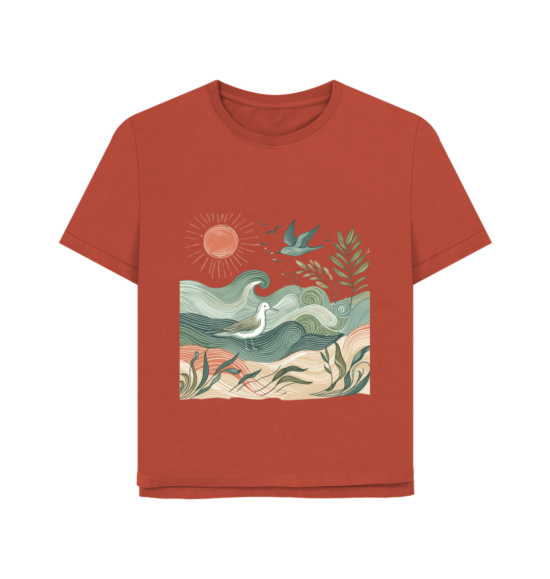 Golden Horizon Women's Relaxed Fit Organic T-Shirt - Loom & Sprout